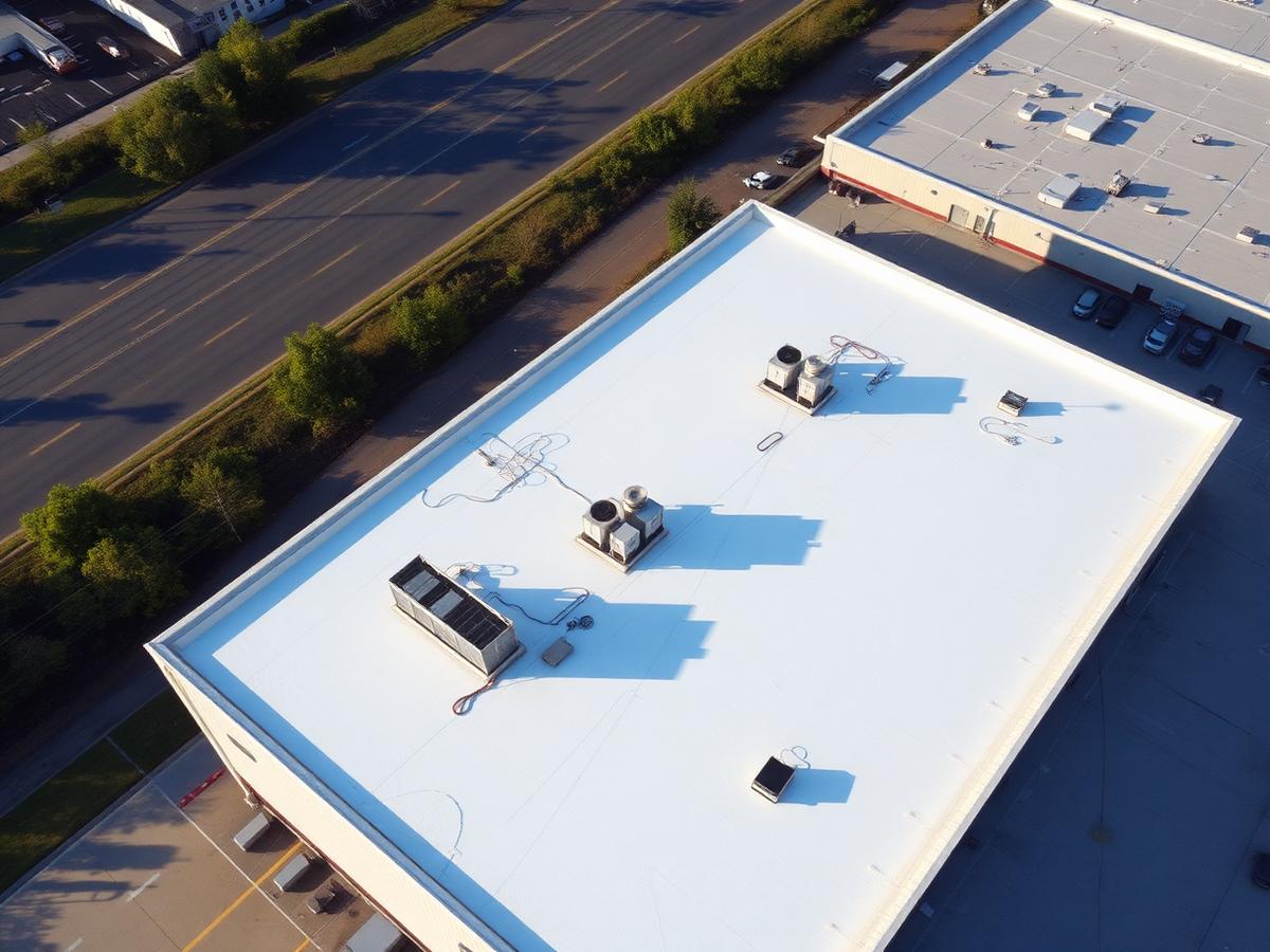 Commercial roofing project: TPO flat roof restoration